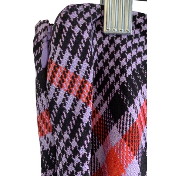 Fleur Du Mal Tanzanite Sz 4 check Midi Slip Skirt With Side Slit Silk New 8304 - Picture 11 of 14